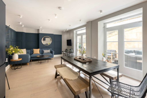 Open living space and dining area