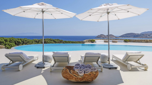 Sun Terrace with Loungers & Swimming pool
