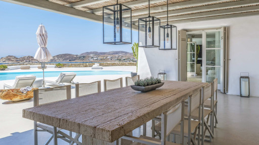 Dining Area with Pool Views