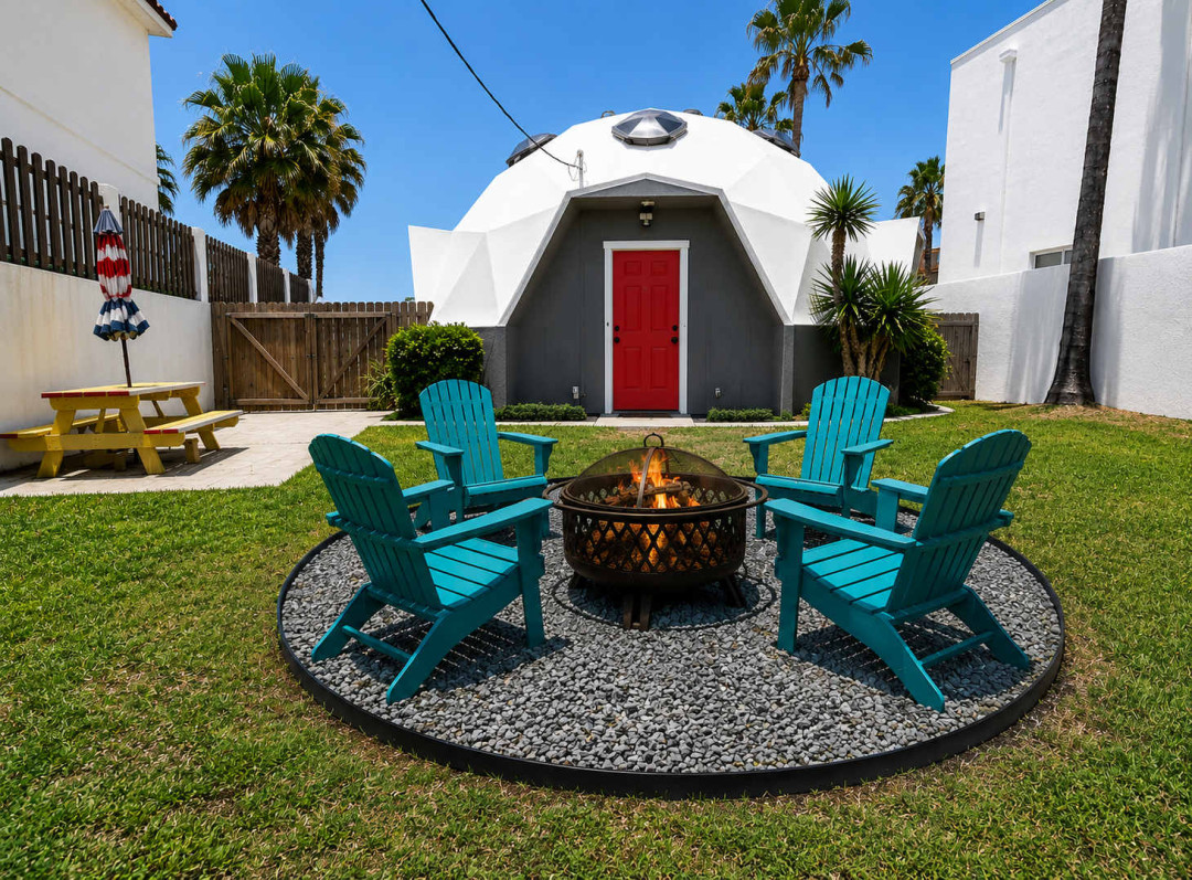 A cozy outdoor spot with a relaxed, playful vibe, where simple seating and open sky create an easy place to unwind. The calm setting brings a sense of escape and makes gathering, chatting, or just slowing down feel natural and unforced.