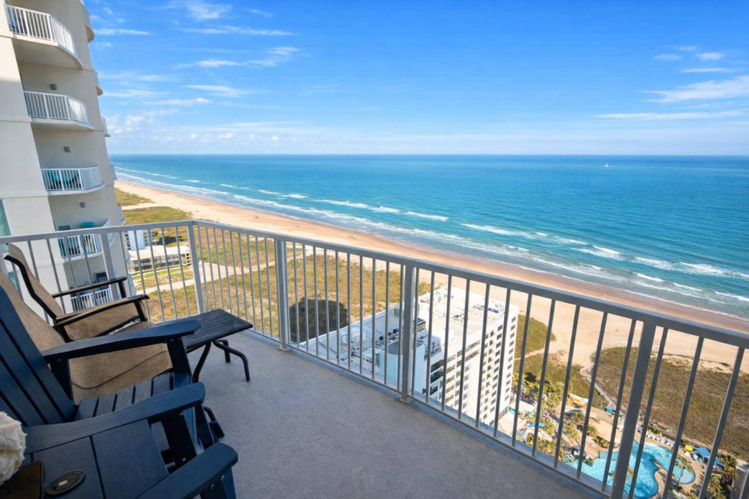 Oceanfront Balcony Retreat with Panoramic Views — Steps to Beach, Pool Access, and Relaxing Outdoor Seating