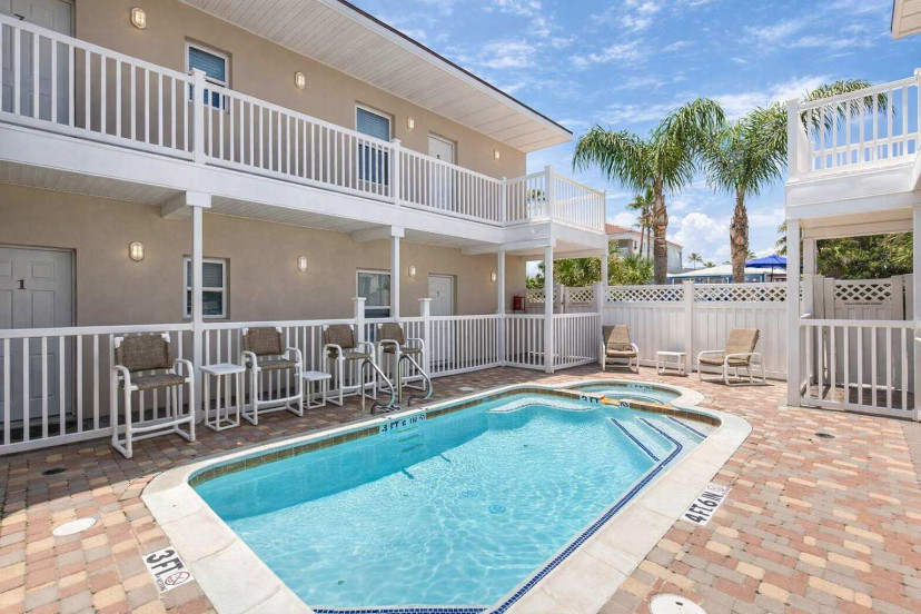 Relaxing Poolside Retreat • Steps to Beach • Private Entry • Palm Views • Ideal for Couples & Small Families