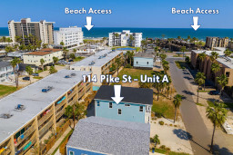 Direct Beach Access Blue Cottage at 114 Pike St Unit A
Ultimate SPI location! Unit A mere steps to dual beach accesses, pools, condos & ocean waves. Perfect family beachfront getaway—sun, sand & surf paradise awaits. Book your slice of Gulf heaven!