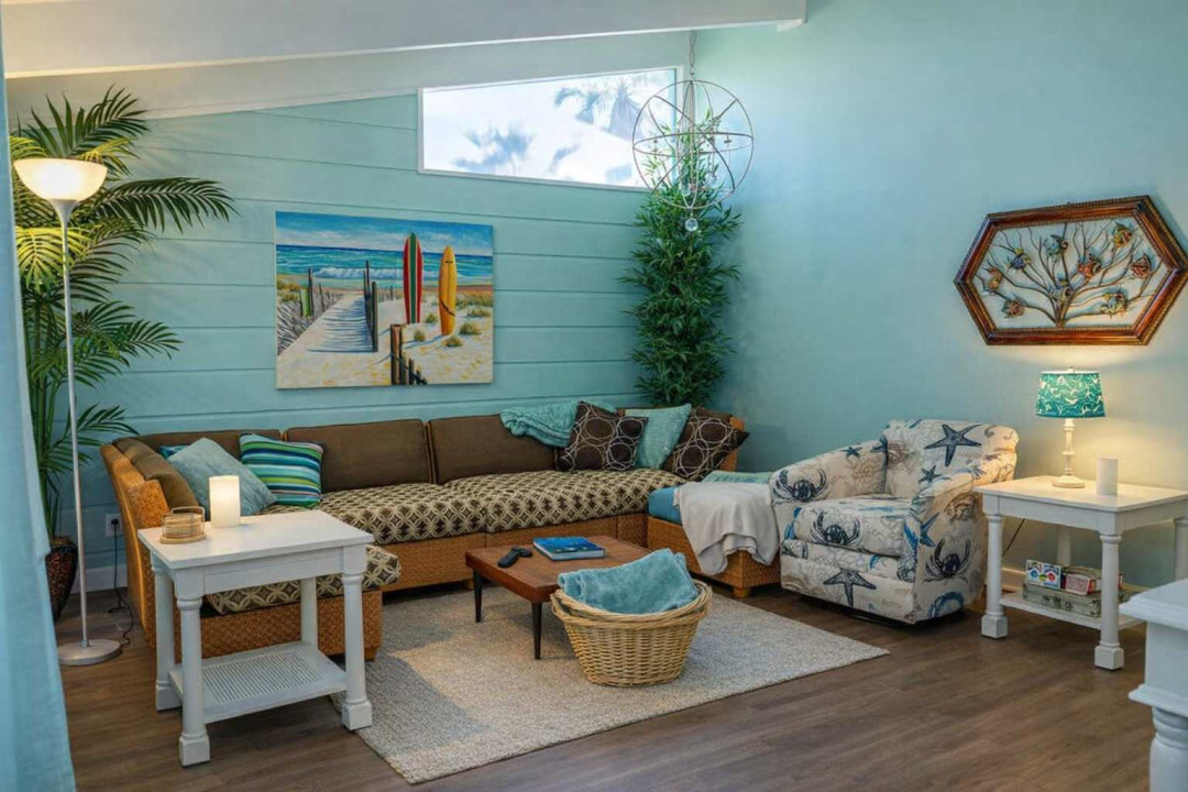 Coastal Comfort | Bright Beachy Living Room | Stylish Decor & Natural Light | Relaxing Vibes Near Shoreline