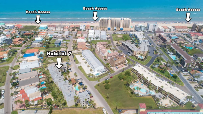 Stay at Habitat 7, perfectly located just steps from multiple beach access points! This South Padre Island condo offers convenience, comfort, and quick walks to the sandy shore, making it an ideal spot for beach lovers and vacationers alike.