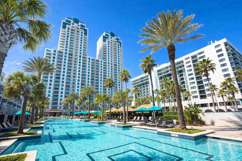 Luxury Resort-Style Condo | Oceanview Pool, Palm-Lined Cabanas, Walk to Beach & Dining