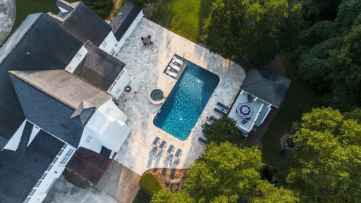 Pool deck + Hot Tub Ariel Shot
