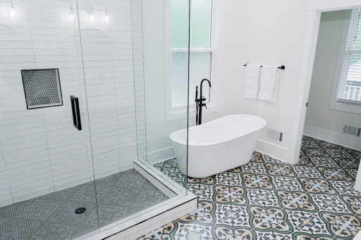 Master bathroom on main - walk in closet, oversized soaking tub, standalone tiled shower. double vanity.