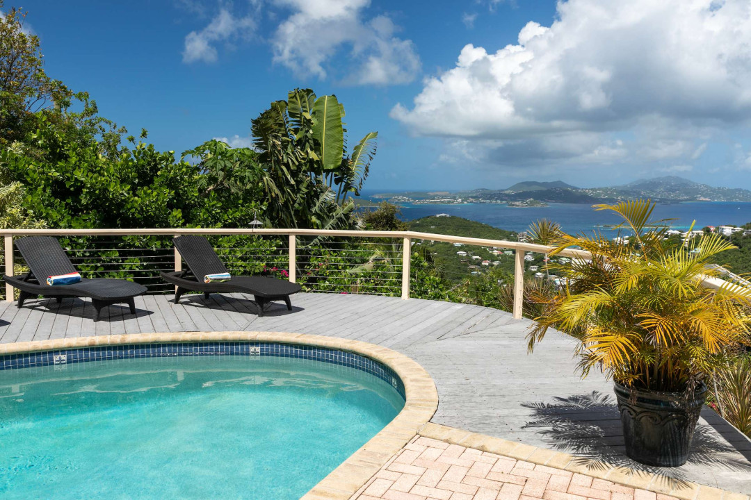 Private Pool looking to the west for those gorgeous Caribbean sunsets