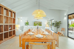 On entering this amazing luxury villa, you'll be welcomed by a large stylish comfortable open-plan indoor outdoor living space with fabulous interior design, and a wonderful landscaped garden with private pool, large shaded terrace and magical palapa