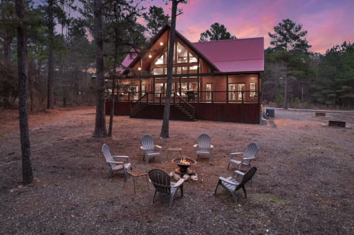 Gather around the fire pit with seating for 6.