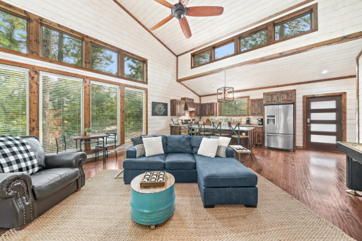Inside, this tranquil retreat has high ceilings and large windows, an atmosphere that truly encourages rest and relaxation.