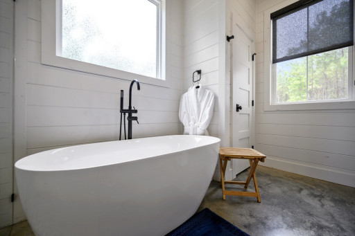 Open the windows during bath time to hear the sounds of nature as you unwind.