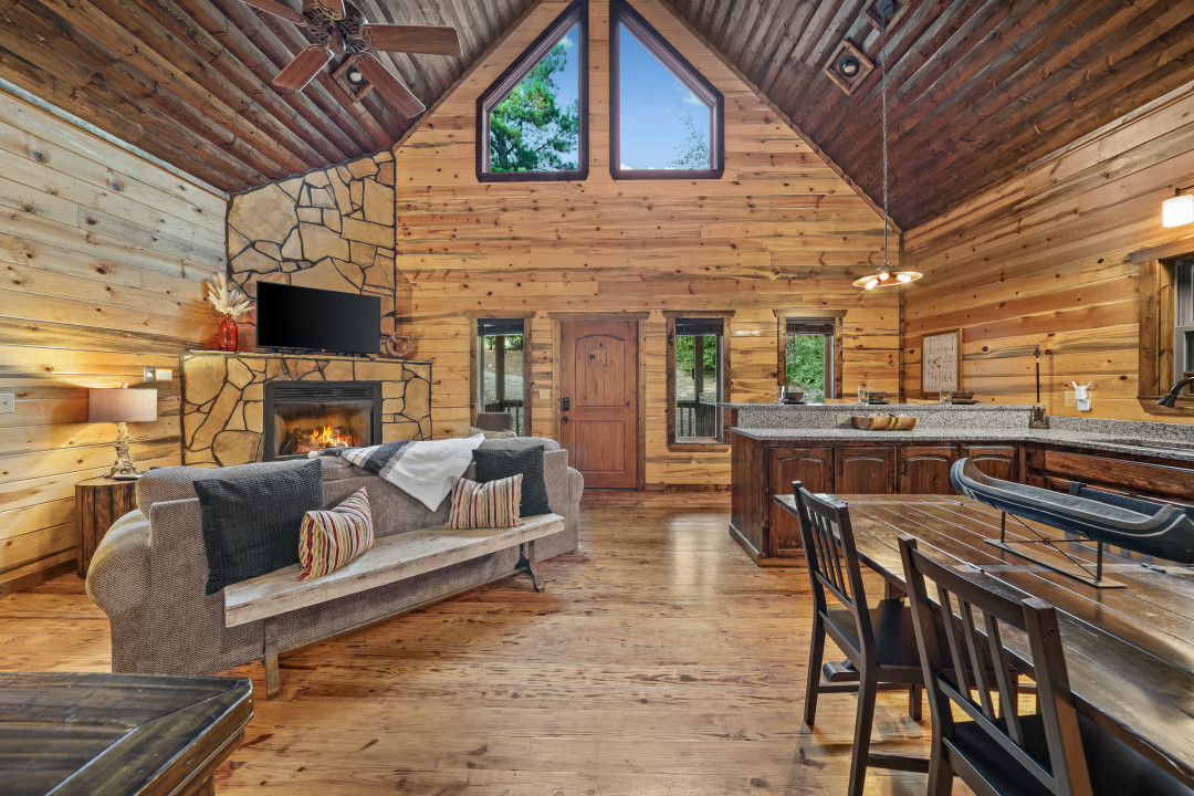 Our cabin exudes rustic charm with its cozy and thoughtfully designed interiors, creating a space that truly encourages rest and relaxation.